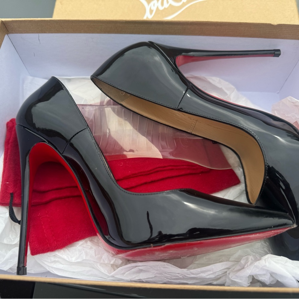 Christian Louboutin Black Heels with Red Soles - Picture 8 of 9
